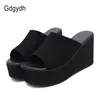 Gdgydh Summer Slip On Women Wedges Sandals Platform High Heels Fashion Open Toe Ladies Casual Shoes Comfortable Promotion Sale 220412