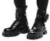 Luxury Winter Designer Monolith Boot Bot de couro escovado Botas de combate mulheres mulheres lutas lutas saltos de plataforma sola