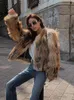 Frauenfell Faux Real Coat Short Street weibliche Jacke Dicke warme Mäntel und Jacken Frauen Mode Leopard Ropa ZJT570