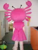 Fête d'anniversaire Costume de mascotte de crabe rose Halloween Costume de personnage de dessin animé de Noël Costume Dépliants publicitaires Vêtements Carnaval Unisexe Adultes Outfit