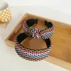 NIEUWE FASOM DOORS HOOFDBAND REGENBOOG ROPEN Gevlochten brede rand Headband volwassen zomer tulband casual haaraccessoires