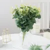 10 Stück Eukalyptusblätter, künstliches Gras, festliche Weihnachtsdekorationen, Vasen für Zuhause, Hochzeit, dekorative Blumen, Kränze, künstliche Pflanzen