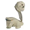 Jewelry Pouches Bags Bichon Frise Enameled Pewter Dog Trinket Box Hinged Keepsake Gifts Animal Figurine Sculpture MiniatureJewelry