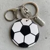 Trä keychain hängsmycke kreativ fotboll baseball basket sportboll nyckelring dekoration nyckelkedja present nyckelring bbb14743