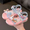 Girls Sandals Summer Kids Princess Fashion Shoes Children Non-slip Soft Soles Beach Sandals with Bow Waterproof G220418