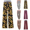 Women's Sleepwear Pajama Pants Pantaloni Estivi Donna Plus Size Leopard Print Casual Drawstring Wide Leg Women's
