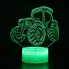 Nattlampor grävmaskin grävare färgglad hologram anpassad led 3d visuell ljus kreativ tabell USB novel illusion lampa barn gåva