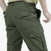 Cargo Wodoodporne spodnie męskie Oddychające Szybkie Suche Taktyczne Spodnie Wiosna Lato Multi Kieszenie Luźne Dorywczo Sportowe Sport 220330