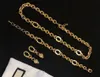 Designer Jewelry Ladies Vintage Gold Fashion Letter Necklace Bracelet High Quality Pure Copper Material Couple Wedding Birthday Gift Necklace