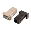 Extensor VGA macho/fêmea para adaptador de conector de cabo de rede de vídeo LAN CAT5 CAT6 RJ45