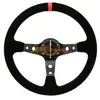 Universal 14 tum 350mm Suede/PVC Biltillbehör Racing Wheels Deep Corn Drifting Sport Auto Turn Ratt med bilar Modifiering P