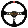 Universal 14 Inch 350mm Suede/pvc Car Accessories Racing Wheels Deep Corn Drifting Sport Auto Turn Steering Wheel with Cars Modification P