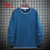 プラスサイズ9xL 8xL 7xL 6xL XXXXXL特大メンズスウェットカラーブロックラウンドネックトレンドユースルースプルオーバートップメン220402