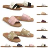 sandales d'origine célèbre designer femmes woody pantoufles mules plat chole sandales diapositives toile blanc noir voile femmes mode en plein air plage pantoufle chaussures