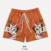 SOMME Heren Shorts 3D QuickDrying Mesh Boutique Floral Fashions Brand Men Short Pants Losse vijfpunts man Casual shorts 220602