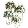 Simulazione Grande centrotavola per tavolo da matrimonio con sfera di fiori artificiali da 70 cm Stand Decor Table Flower Mensola geometrica Party Stage Display