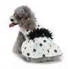 Vestido de noiva de cachorro adorável tutu cães vestidos retrô elegante roupa com malha de arco vestido de cachorro fofo para festa de aniversário natal e roupas de estimação oco