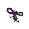 20 PCSLOT Fashion Red and Purple Ematel Brooches Ribbon Forme avec le stéthoscope Cancer du sein Awarest Butterfly Pins pour 7530687