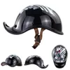 Motorradhelm, einzigartiger Persönlichkeitsstil, halbes Gesicht, deutsche Helme, Leder, Vintage-Reiterhelm