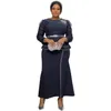 Ethnic Clothing African Maxi Dresses For Women Mesh Splice Full Sleeve Africa 2022 Elegant Traditional Robes OL Party DressEthnic