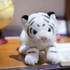 304050Cm Haute Qualité Blanc Jaune Tigre Câlin Bébé Belle Couché Tigre En Peluche Poupée Doux Oreiller ldren Cadeau De Noël J220729