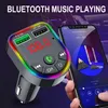 Ambient Light Bluetooth 5.0 FM Transmitter Bluetooth Car Kit MP3 Player Wireless Radio Adapter 2 USB Charger Cigaret Lighter