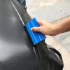 Style automatique fibre de carbone fenêtre déglaçant brosse de nettoyage lavage voiture grattoir avec feutre raclette outil Film emballage Accessori2559286