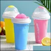 Other Home Garden 2022 Summer Reusable Custom Sile Cup Creative Cream Squeeze Slushy Maker Ice Cup Drop Deli Dhgrq