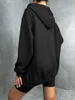 Women's Hoodies & Sweatshirts Zip Up Oversize Thermal Y2k Women Clothes Solid Drop Shoulder Lady Casual Plain Fashion Long SleeveWomen's