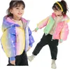 1-7 년 소녀 겨울 따뜻한 재킷 3 컬러 화려한 스타일 두꺼운 코트 소녀와 소년 어린이 생일 선물 옷 J220718