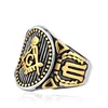 Men's masonic mason symbol emblem Rings wholesale Stainless Steel Antique Black Silver Free Mason Ring Jewely for Men