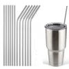10MM 215MM 304 Stainless Steel Straw Reusable Drinking Straws Colorful Metal Strawes Cleaning Brush Home Party Wedding Bar Drinking Tools Ba