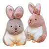 Lifely Bunny Plushie Hairy Hair Gray Wit Roze Lange oren Konijnen Pop Plush dieren Mouse speelgoed voor kinderen Kerstgeschenk J220704