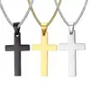 Délicat hommes en acier inoxydable croix pendentif colliers hommes lettre gravée avec un seul coeur religion foi crucifix charme chaîne en titane pour cadeau FY3823 0805