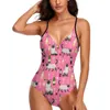 Swimswearwear Pink Wine Print Swimsuit mignon Cat Siamois One Piece News Bathing mail