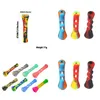 Smoking silicone horn pipe Wholesale mini glass tobacco dry herb One Hitter Pipes