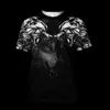 T-shirts voor heren Mens Casual Viking 3D Print Dark Wolf Tattoo Hip-Hop T-shirts Summer Harajuku Tees Wome Unisex Tops met korte mouwen 03
