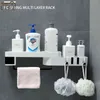 Roterande flerskikt badrumshylla schampo förvaringsställ hög kapacitet väggmontering kök arrangör handduk hållare bad tillbehör j220702