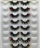 Eye end color mink eyelashes 62 styles wholesale colorful false eyelashes 25MM free ship 10 pairs