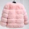 2022 Winter Neue Mode Frauen Faux Pelzmantel Weibliche Schwarz Elegante Flauschigen Dicke Warme Künstliche Fuchs Pelz Jacke Oberbekleidung