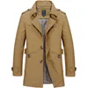 Prowow Spring Autumn Trench Płaszcz Mężczyzny Kurtki swobodna warstwowa kurtka wiatrówka Slim Lapel Long Płaszcze Duży rozmiar 5xl 220727