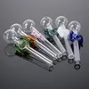 Wholesale Glass Pipes Oil Burner Bubbler Smoking Pipes Portable Hand Pipe Tobacco Tools For Dry Herb Wax Concentrate Mini Dab Rigs