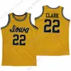 Vin 2023 Femmes Final Four 4 Jersey Iowa Hawkeyes Basketball NCAA College Caitlin Clark Taille S-3XL Tous cousus Jeunes Hommes Blanc Jaune Rond V Collor Adulte