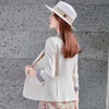 Women's Suits & Blazers Summer Cotton Blazer Women Office Lady Set Pink Button Ladies Tops Polyester White Jacket Bleizer De MujerWomen's