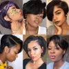 Short Pixie Cut Lace Wig Bob Wavy Human Hair Wigs For Women Remy Pre Plucked Hairline Natural Glueless Hair