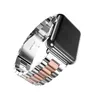 Luxury Classic rostfritt stål metallrem med adapter för Apple Watch Band armband fällande spänne för iWatch Series 7 6 5 4 SE 38mm 42mm 40mm 44mm 41mm 45mm