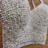 Pearls à la main de haute qualité Jewel Diamond Bralet Broate Broate Broate Cropped Top Gilet Plus Taille W1165 220325