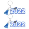 Keychains 2pcs graduação acrílica Keychain 2022 anel -chave Saco exclusivo pendurado decorkeychains