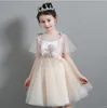 Girl's Dresses Lace Flower Girl Wedding Bridesmaid Dress Bead Decoration Party Pageant Princess Kids First Communion Costumes