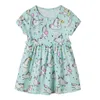 Skoki mierniki nowe bawełniane sukienki księżniczki na letnie ubrania dla niemowląt Zwierzęta Drukuj uroczy kostium na imprezę dla dzieci sukienkę G220428